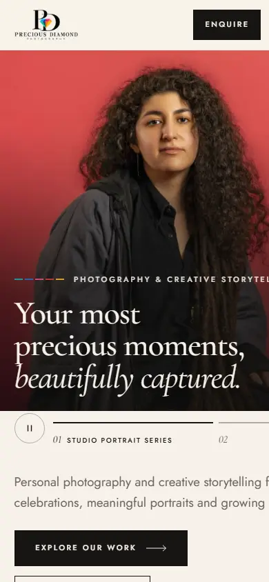 Precious Diamond Media Ltd website on mobile