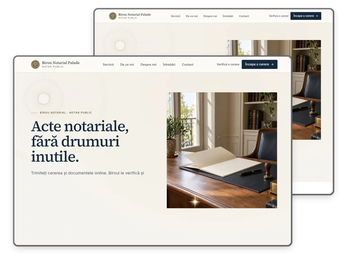 Birou Notarial Palade website designed and built by Exibify