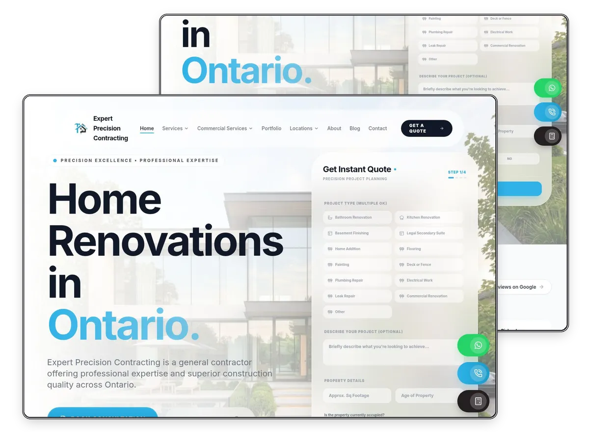 Expert Precision Contracting website designed by Exibify