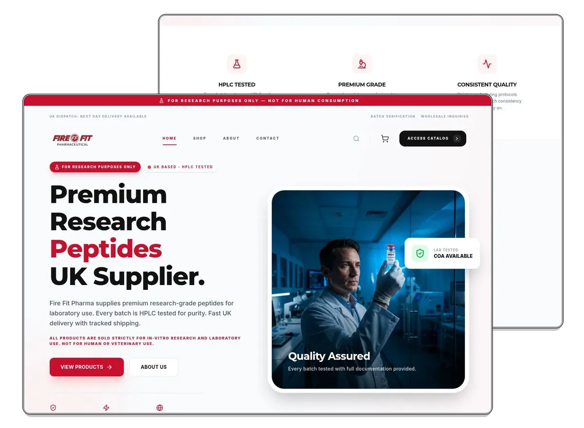 Fire Fit Pharma website designed by Exibify