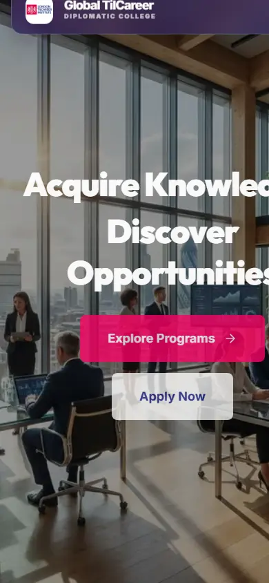 Global TilCareer website on mobile
