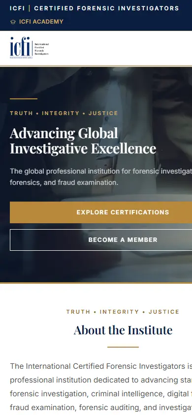 ICFI website on mobile