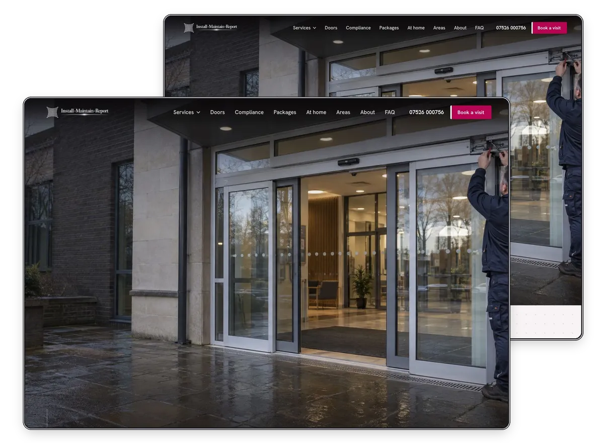 Install-Maintain-Report Ltd website designed and built by Exibify