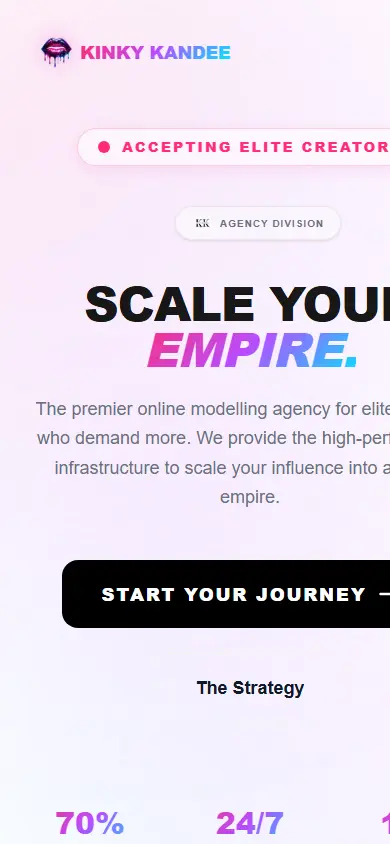 Kinky Kandee website on mobile