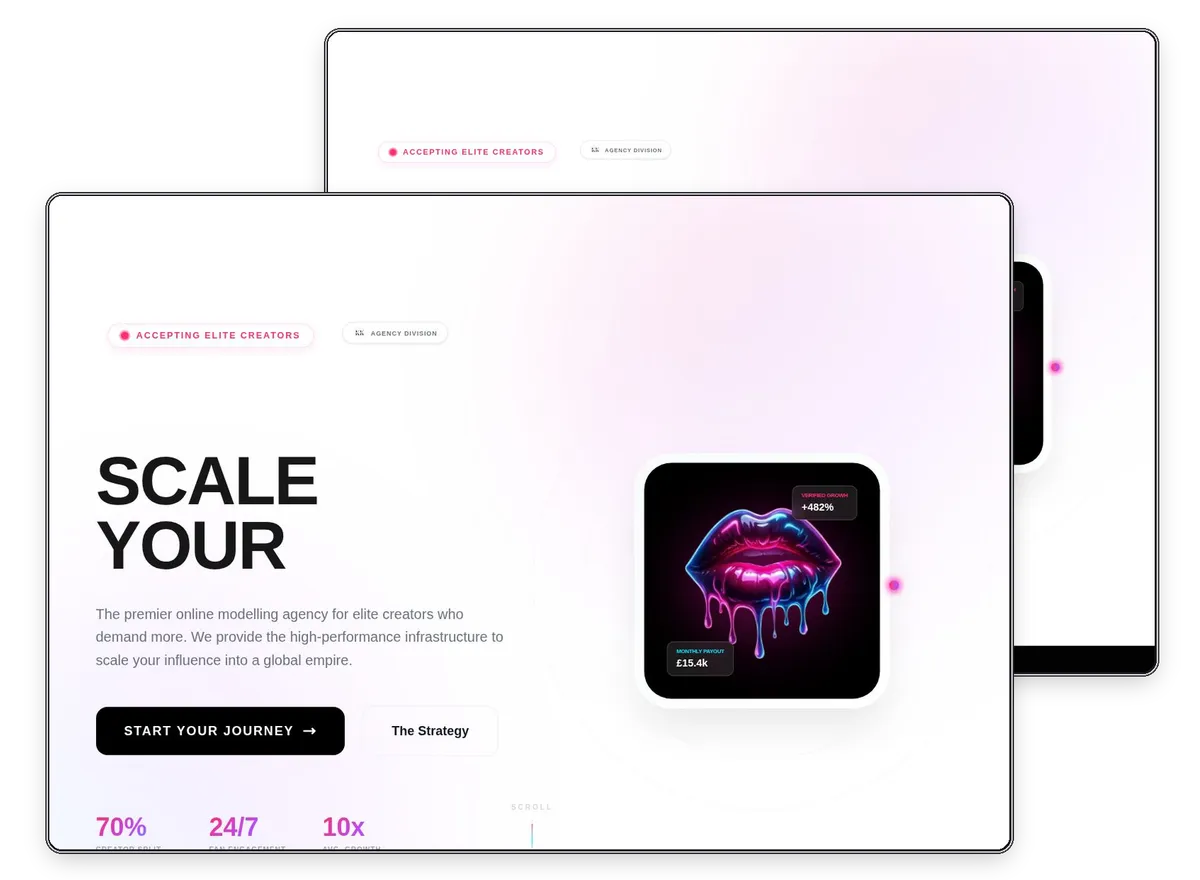 Kinky Kandee website designed and built by Exibify