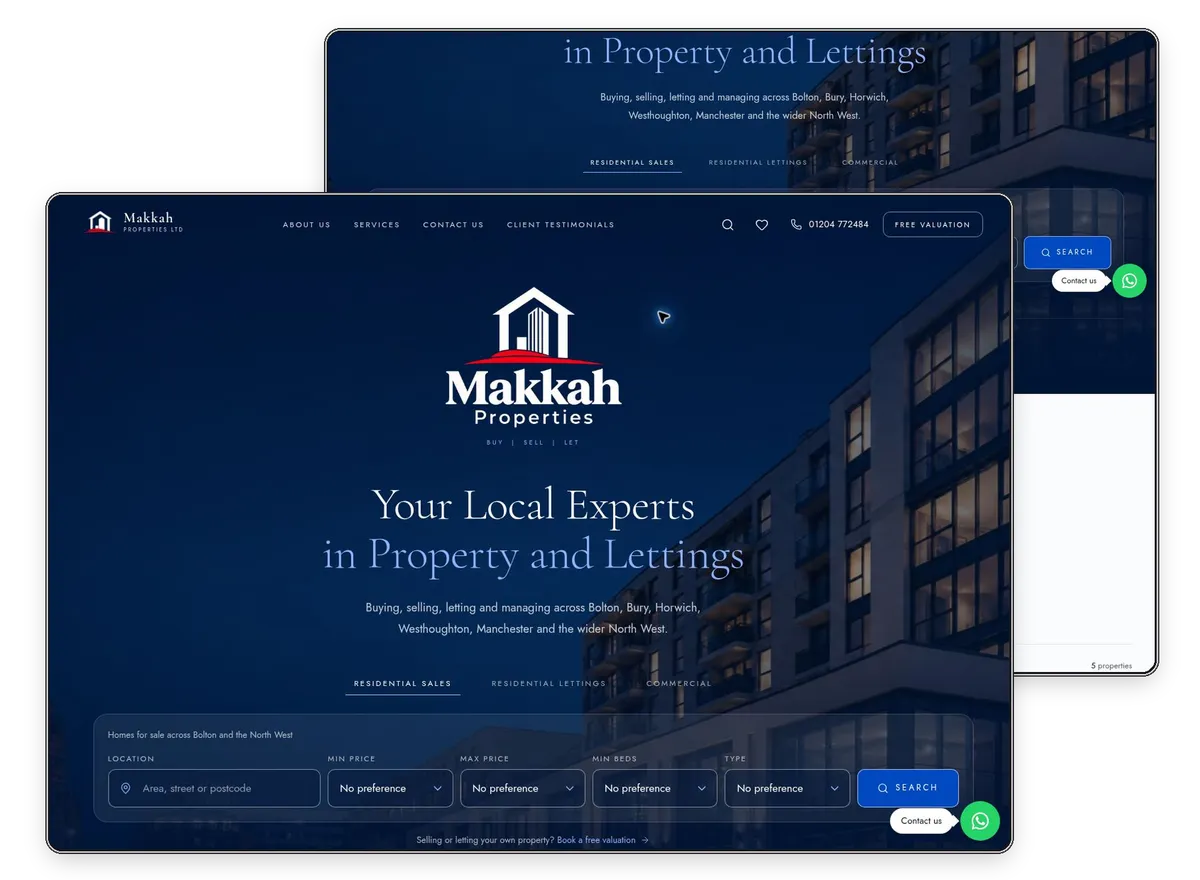 Makkah Properties Ltd website designed and built by Exibify
