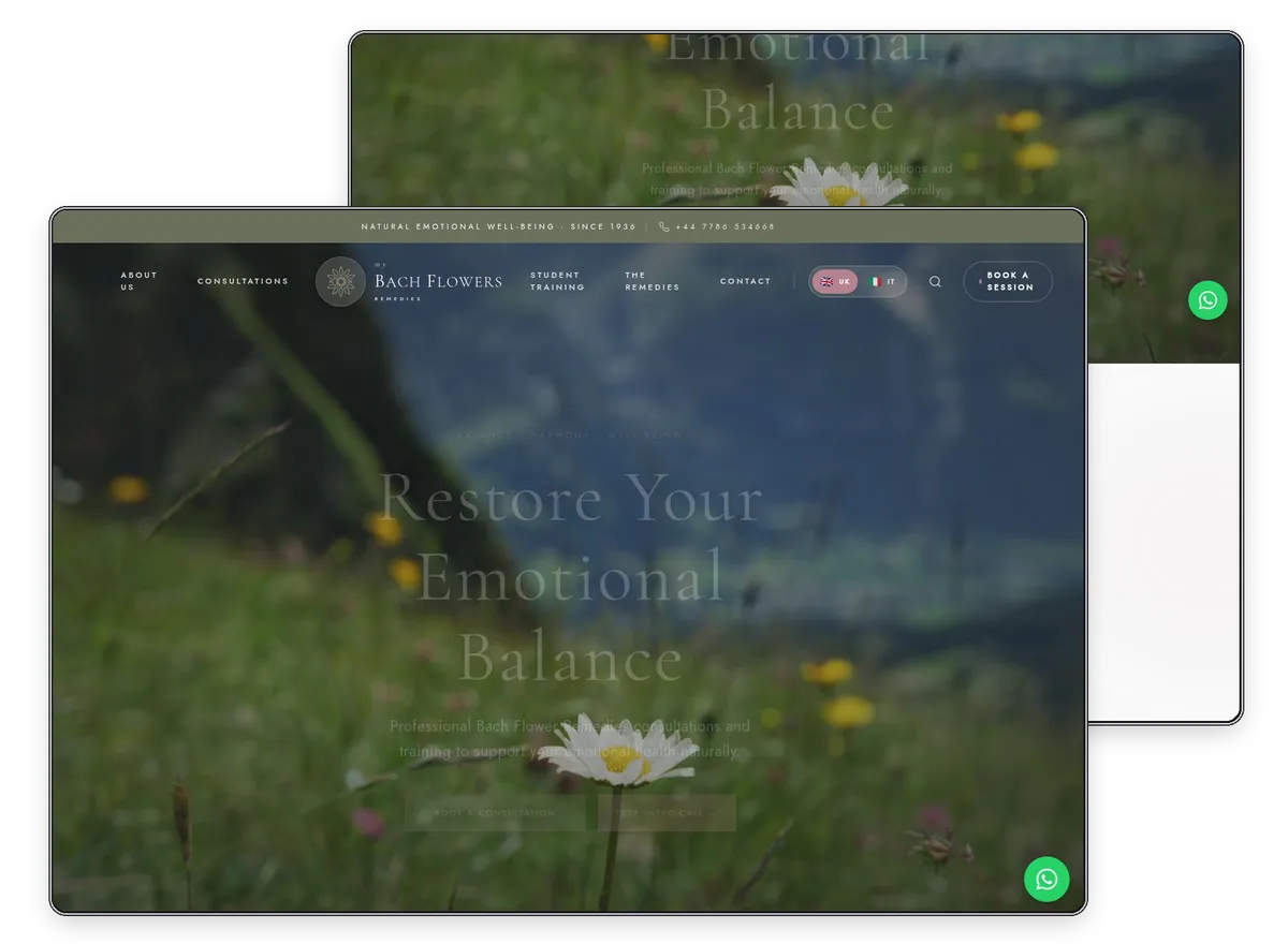 My Bach Flowers Remedies website designed by Exibify