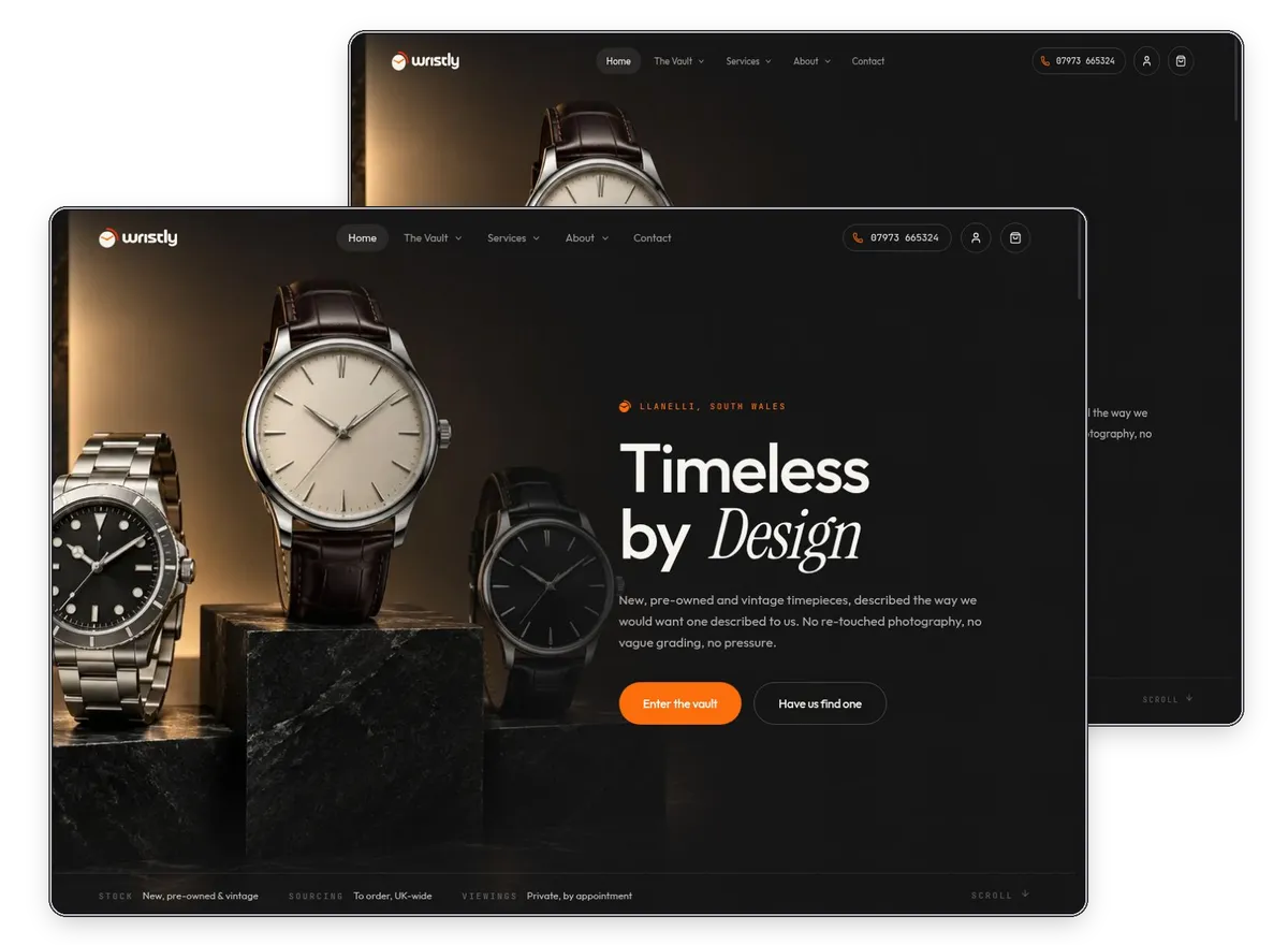 Wristly website designed and built by Exibify